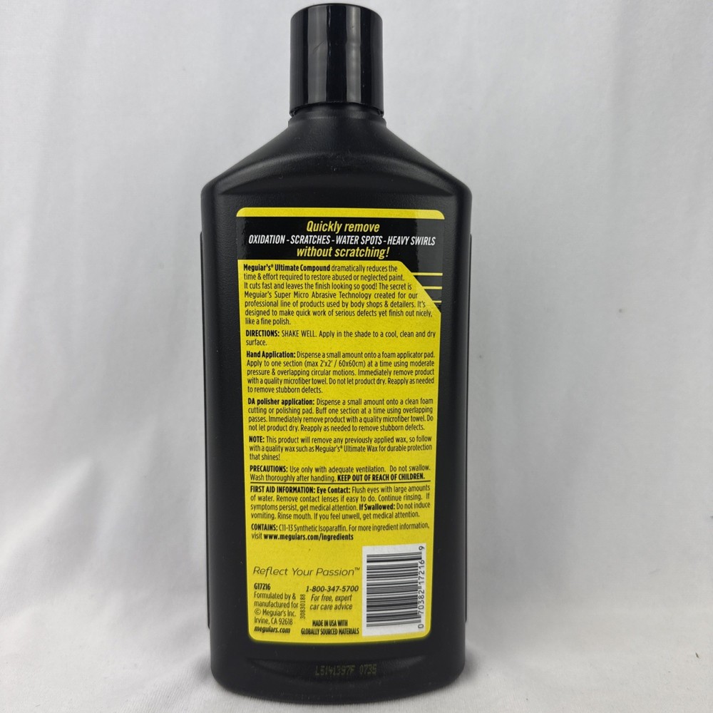 Meguiar's G17216 Ultimate Compound 16oz Scratch & Oxidation Remover