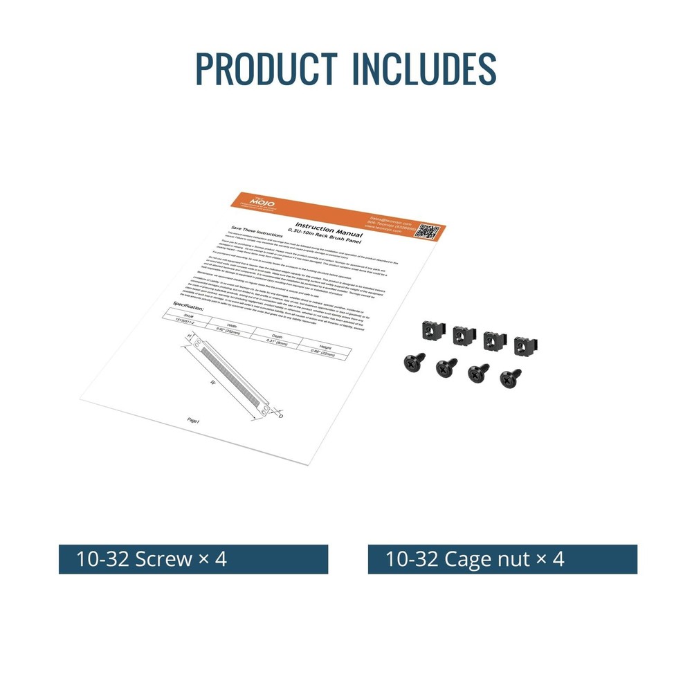 2 Pack 0.5U Cable Management Brush Panel 10 Inch Server Rack Organizer Black