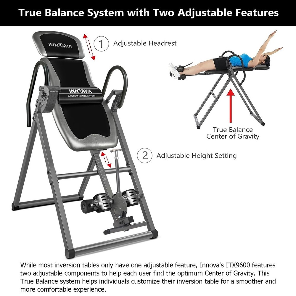 Inversion Table with Adjustable Headrest 300lb