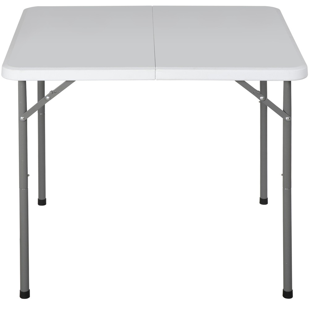 34" Plastic Square Table with Resin Top Game Table for Puzzles Crafting Folding