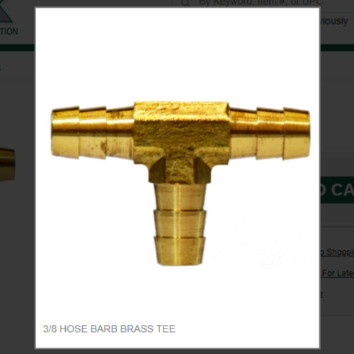 3/8 HOSE BARB BRASS TEE # 154-6