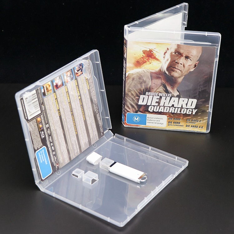 2pcs Plastic Clear 2-Up Pen USB Flash Drive Packaging USB Stick Pendrive Case