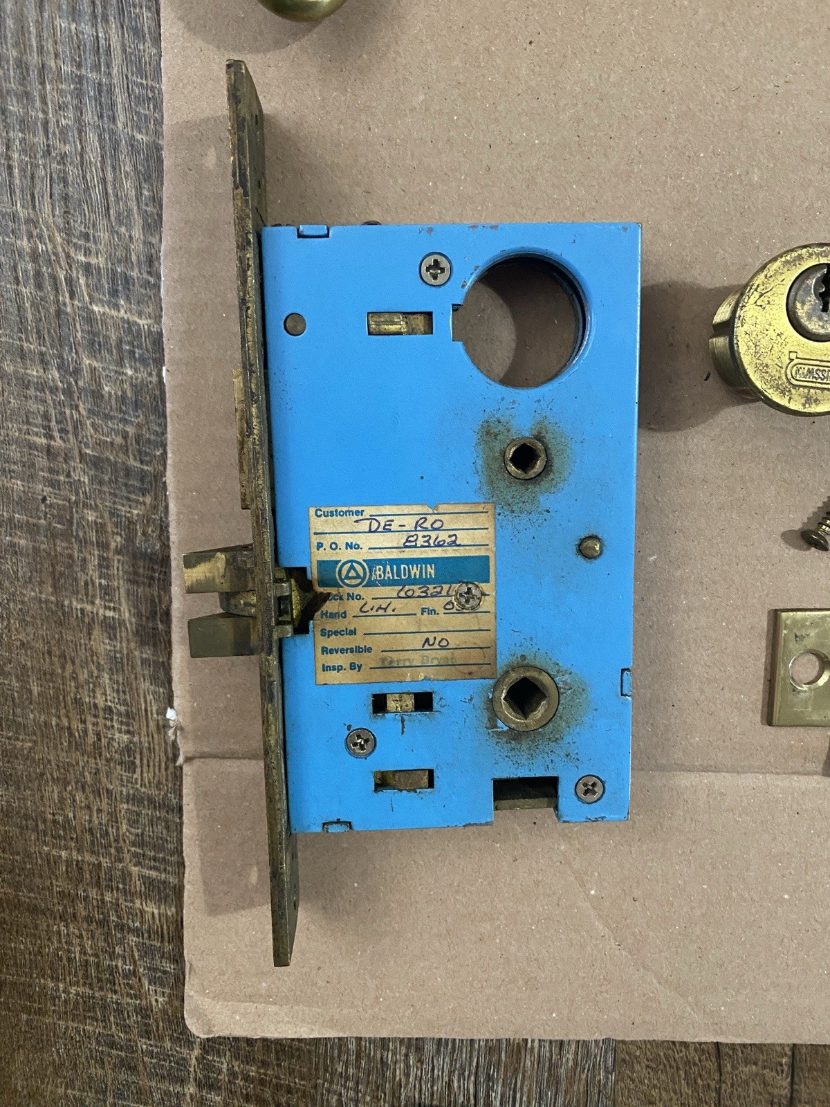 Vintage Brass Baldwin Entry Mortise Lock Set Springfield Estate Collection 1970s