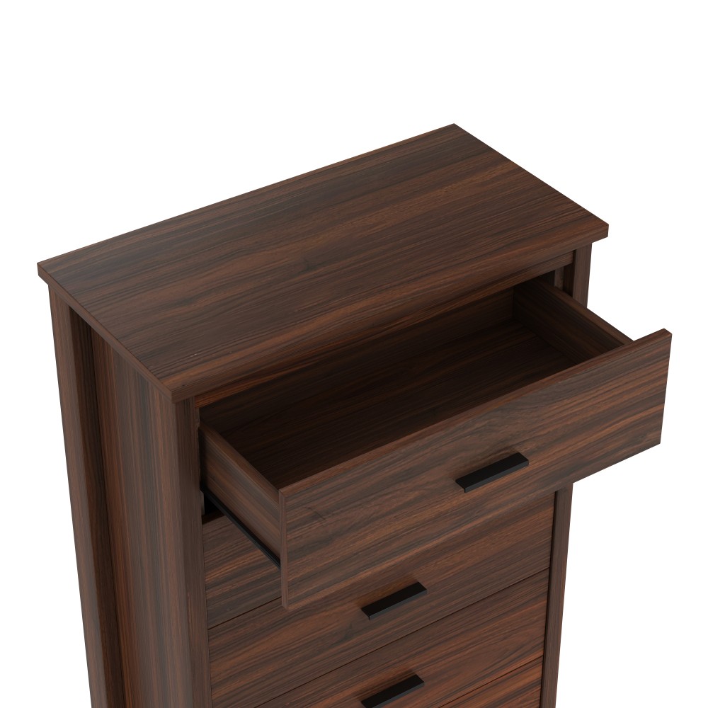 Queen Bedroom Set w/ Storage Headboard & Charging Station, 4-PC Walnut