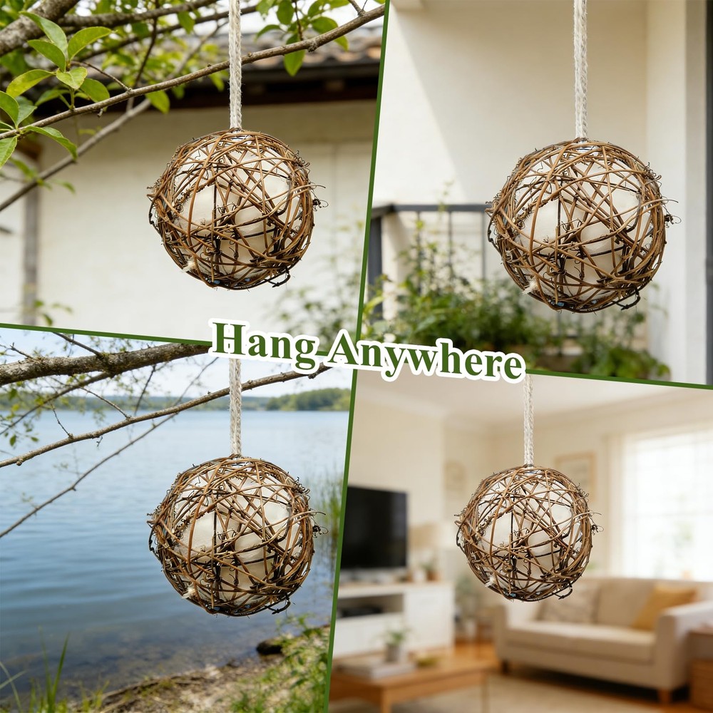 Gute Globe Hummingbird Nesters, Nesting 2Pack, Light Yellow&White