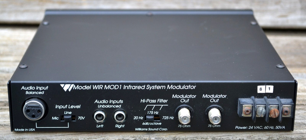 Williams Sound MOD 1 Infrared System Audio Processor Modulator WIR MOD1 USA Made