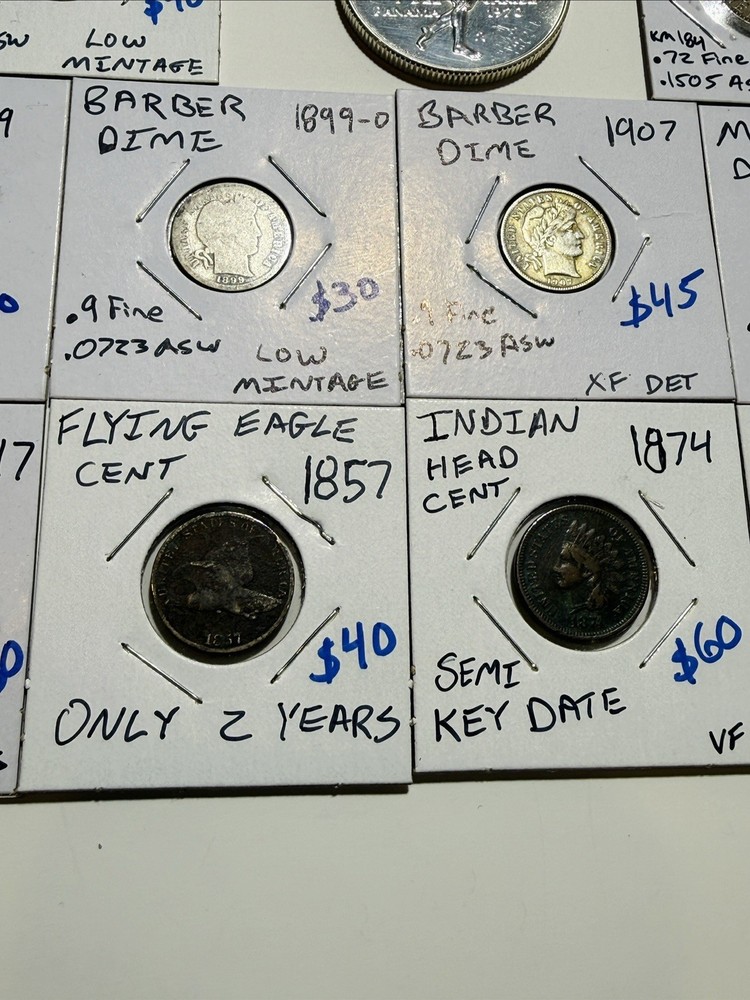 Silver Coin Collection Key Dates Slabbed Morgan Peace Dollars Old Rare Coins