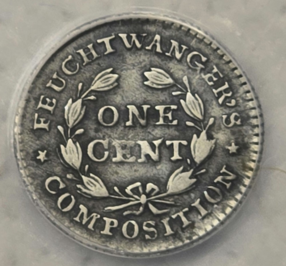 1837 1c Feuchtwanger Cent XF-40 *details*
