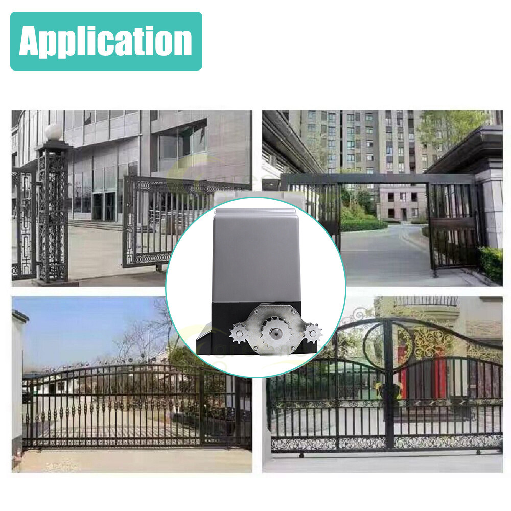 4400lbs Automatic Sliding Gate Opener Door Operator 4 Remote Control+APP Control