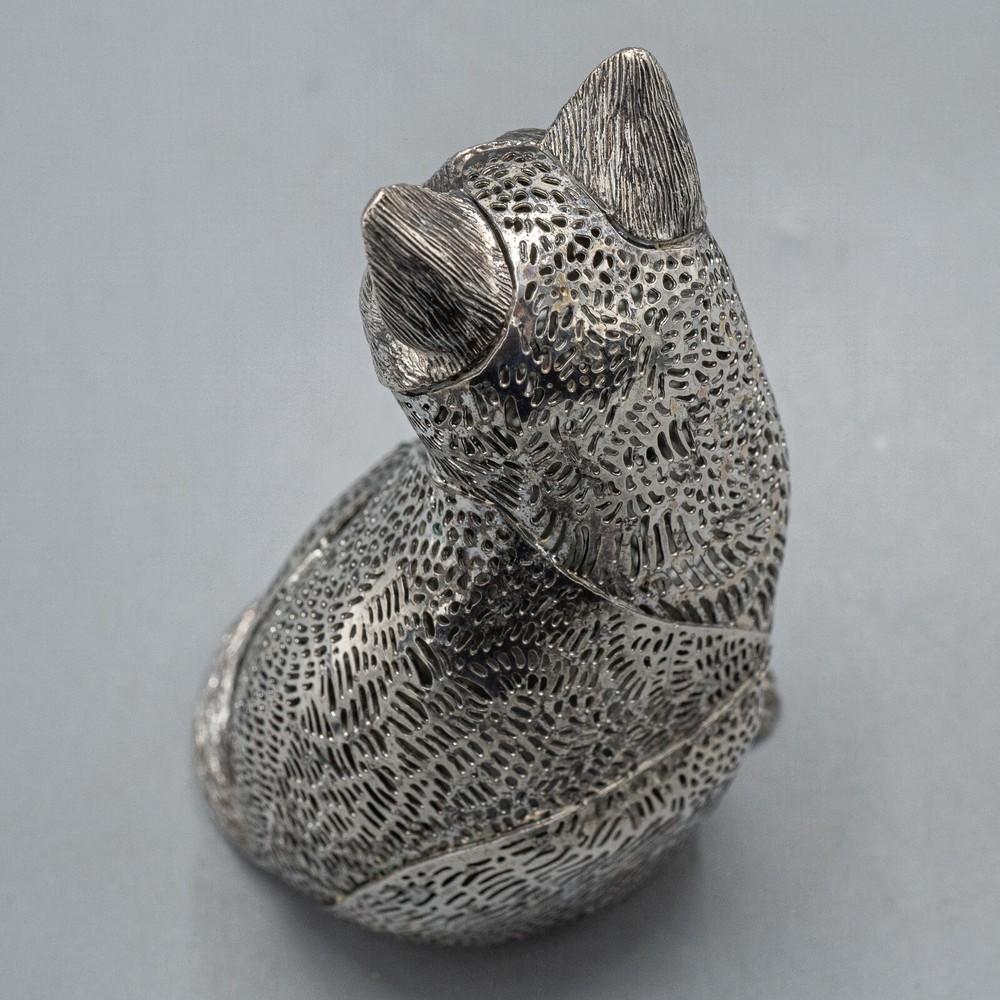 Christofle Lumiere D'Argent Collection Sitting Cat Silverplate France