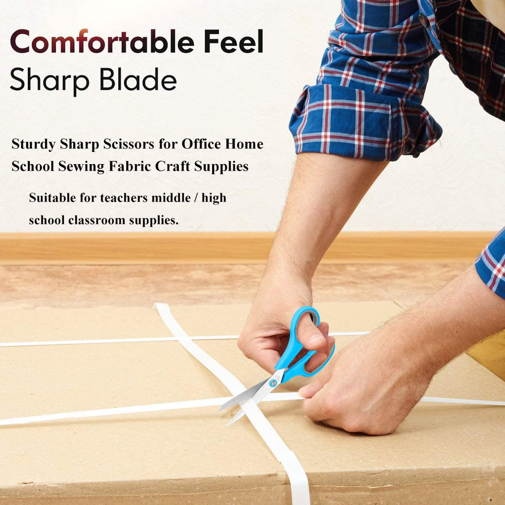 Scissors Bulk Set of 5-Pack, 8" Multipurpose Sharp Sewing Craft Fabric Scissors