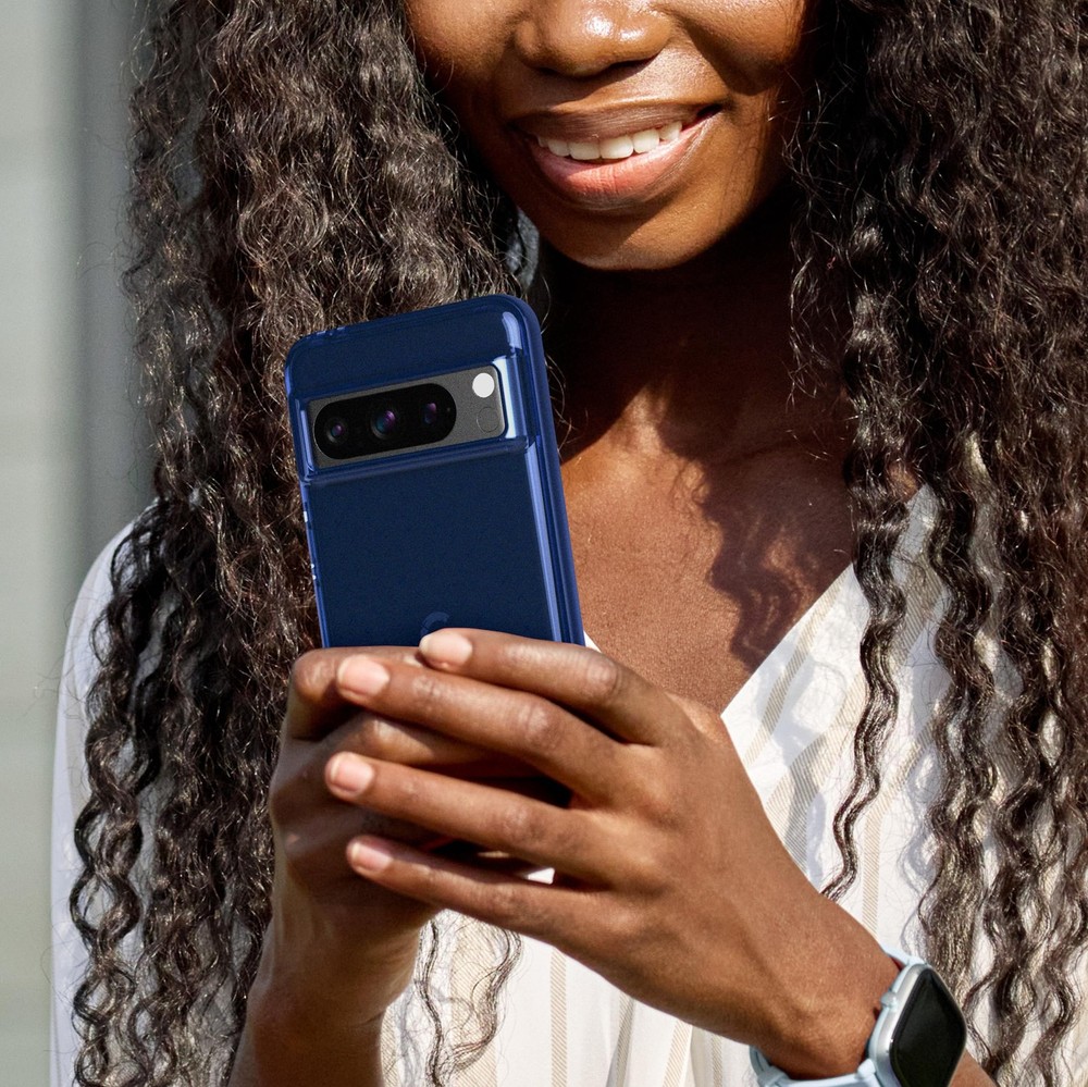 Tech21 Evo Check Google Pixel 8 Pro Case - 16ft Impact Protection-Midnight Blue