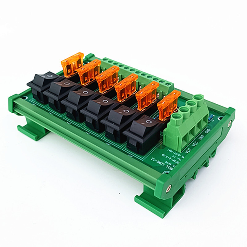 DIN Rail Mount 6 Position Switch Power Distribution Module Fuse Splitter Board