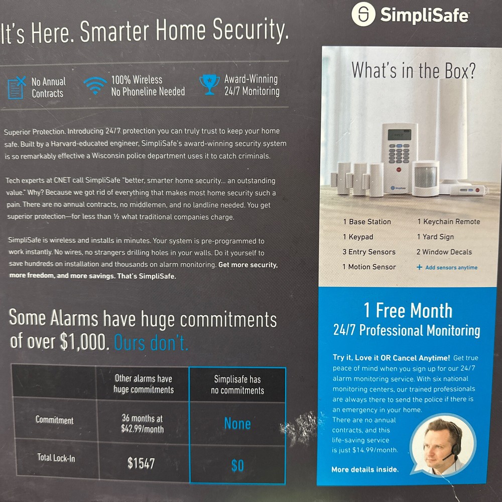 SimpliSafe Home Security System 7 PC Extra Original White New