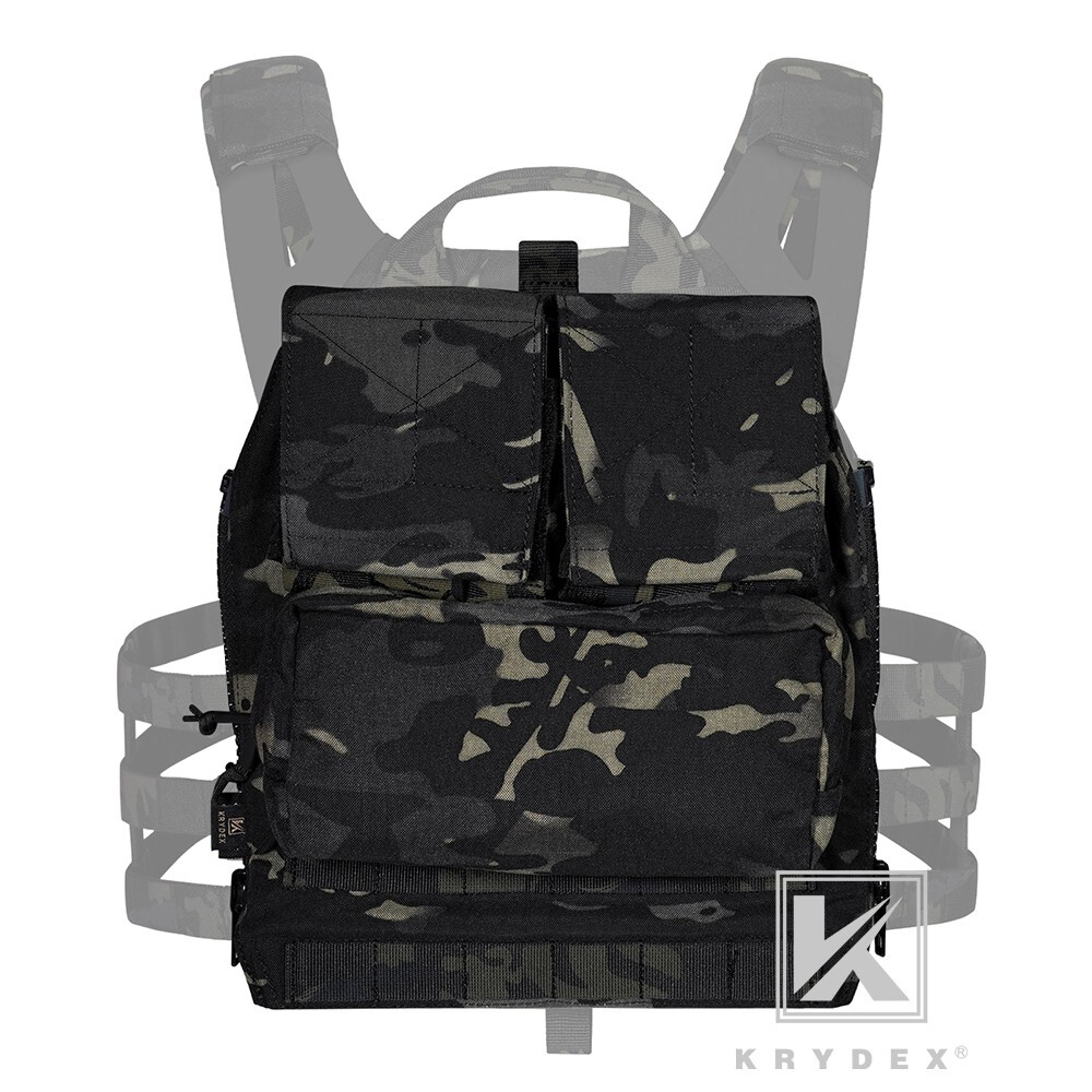 KRYDEX Tactical Zip-on Pack Panel Back for CPC JPC2.0 Plate Carrier Black Camo