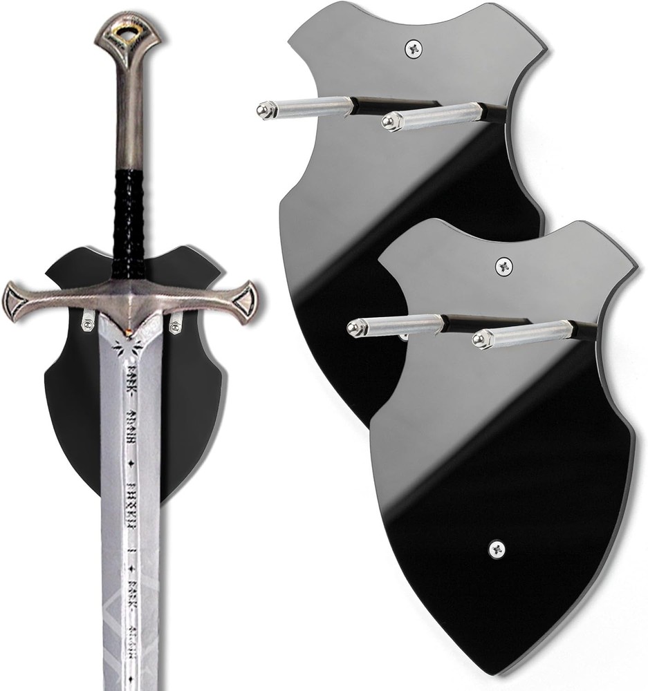 Wall Mounted Sword Rack for Sabre and Axe - Vertical Display Holder, Black | Eba