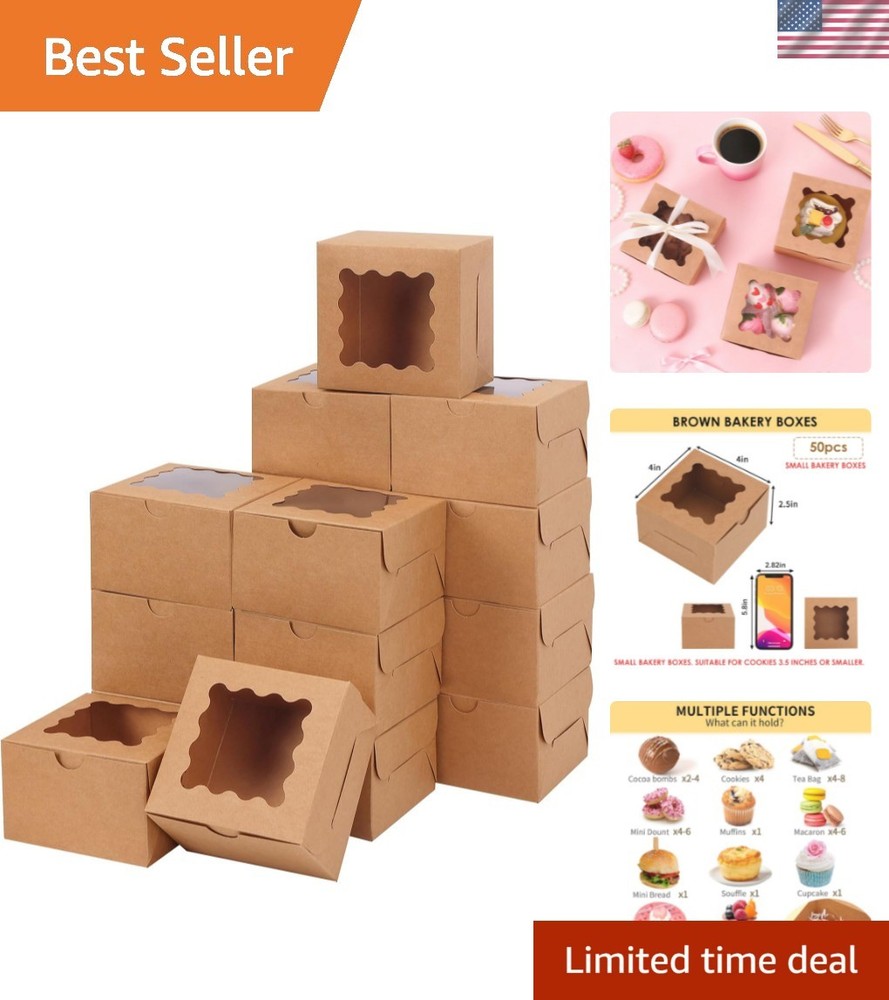 Beautifully Packaged 50pcs Cookie Containers with Window - Perfect for Events