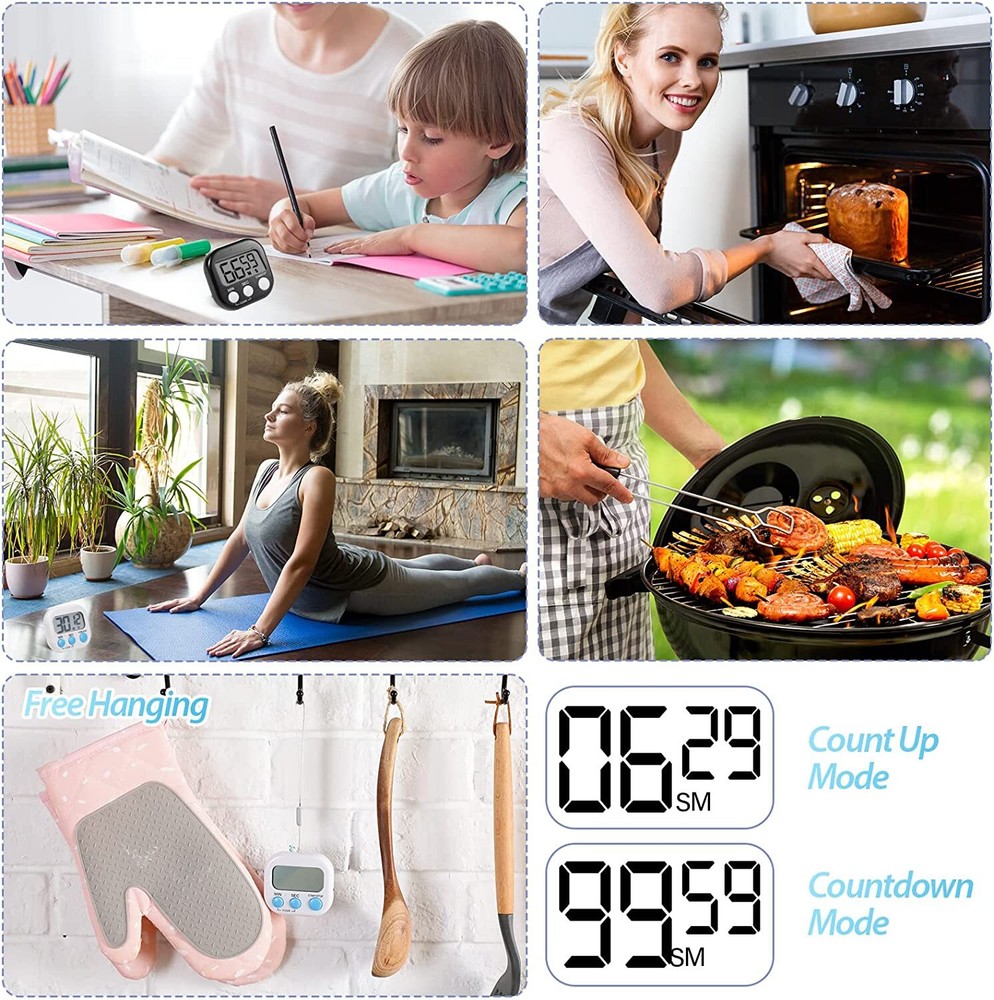 Digital Timer for Cooking, Egg Timer, Cute Magnetic Desk Timers for Classroom