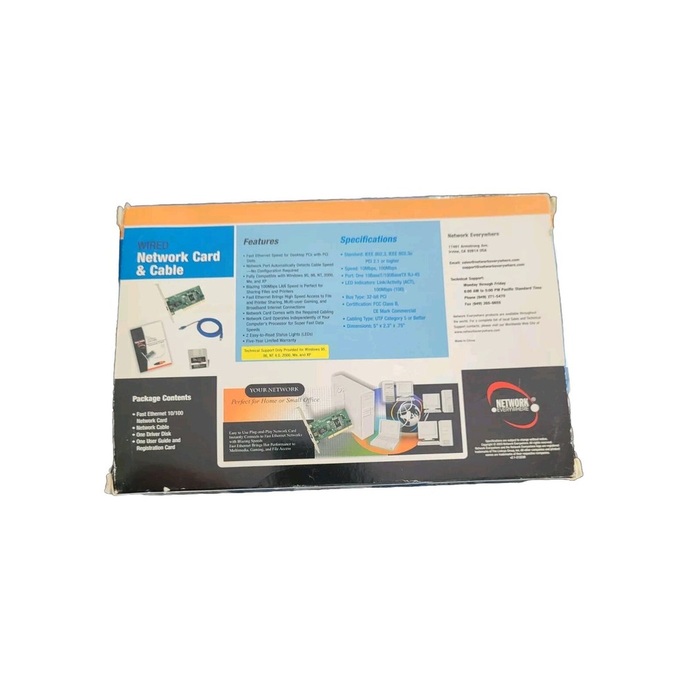 Network Card and Cable NC100U-WM Bonus Lan Cable.