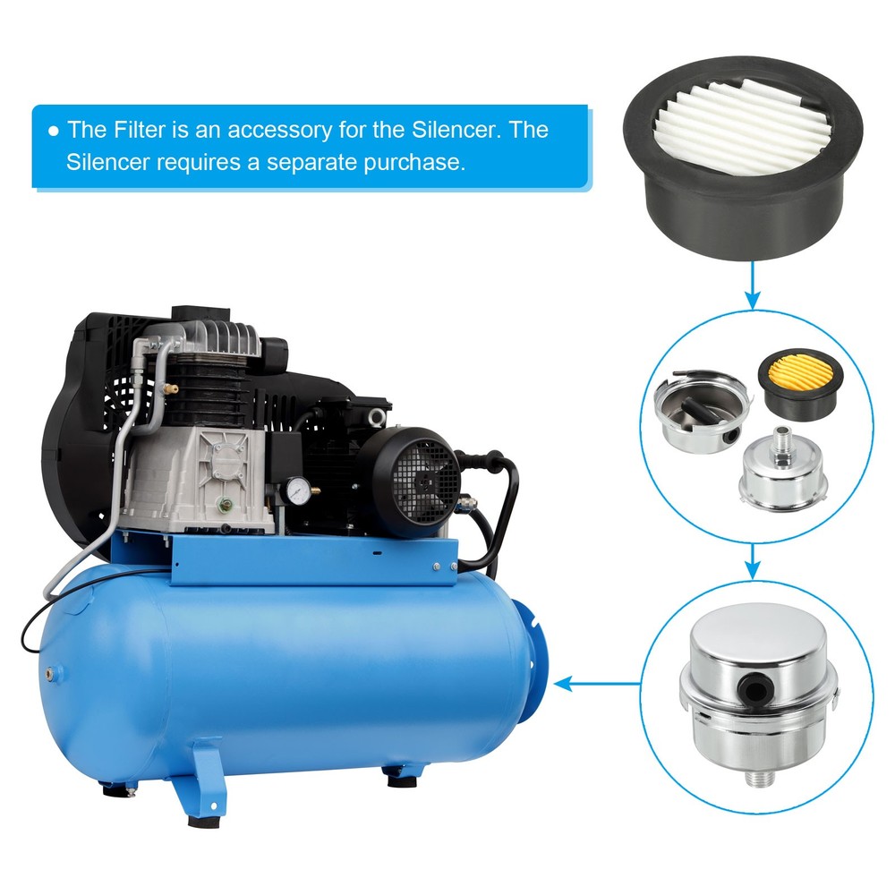 Air Compressor Filter, 8 Pack Air Compressor Accessories, Black, White