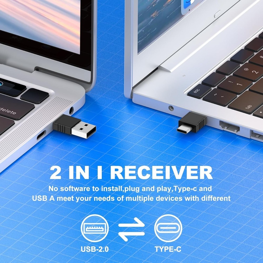 USB Type C Wireless Presenter Clicker with Red Pointer - 165FT Control Range