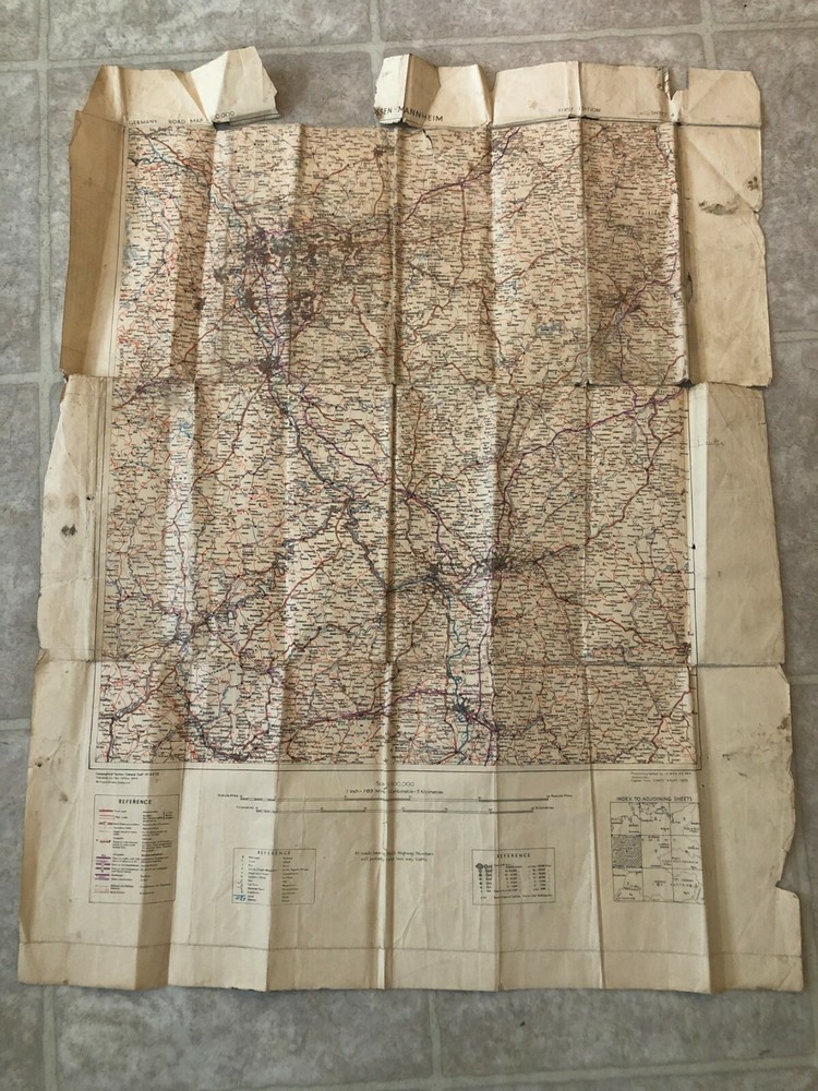 Original used Germany Road Map Munchen First Edition Sheet 4 War Office 1944