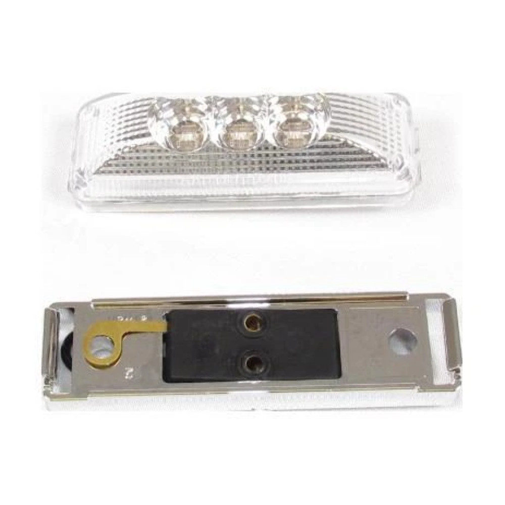 Amber Rectangular Side Marker Led Light with 3 LEDs and Clear Lens