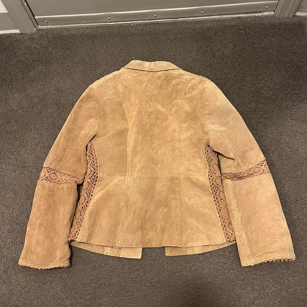 Y2K Suede Crochet Boho Jacket