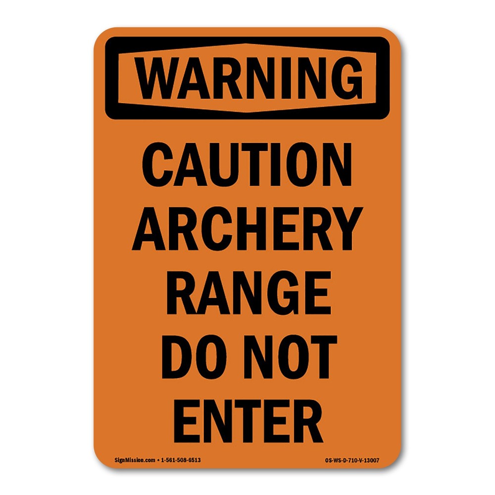 Caution Archery Range Do Not Enter ANSI Warning Sign Metal Plastic Decal