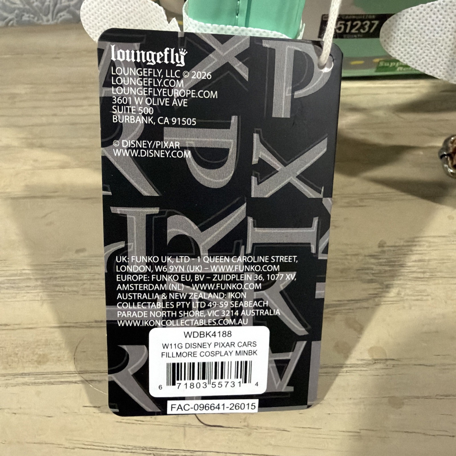 Loungefly Disney Pixar Cars Fillmore Mini Backpack NWT