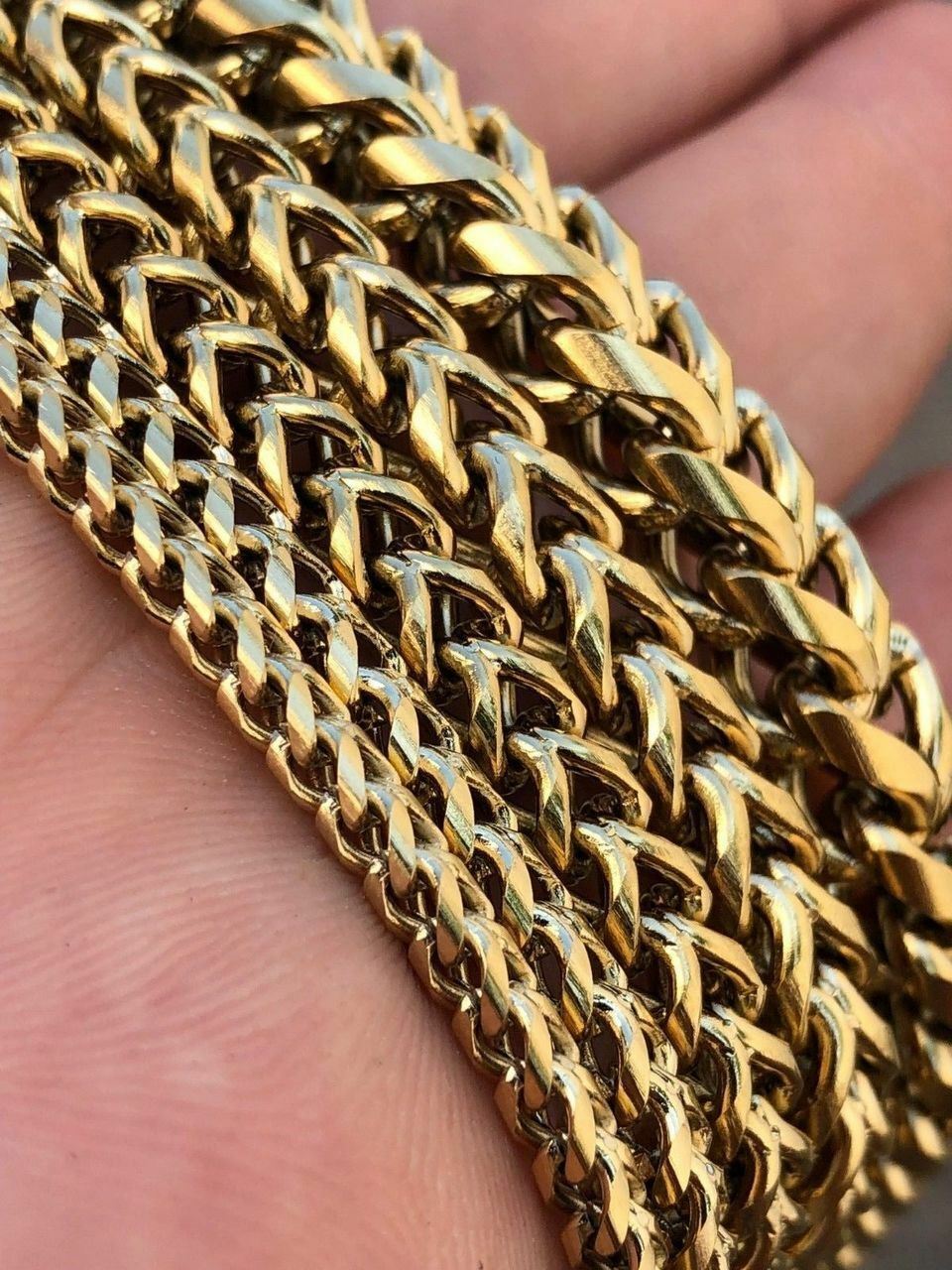 Men's Franco Chain 14k Gold Plated Stainless Steel BEST QUALITY! 3-8mm HEAVY!