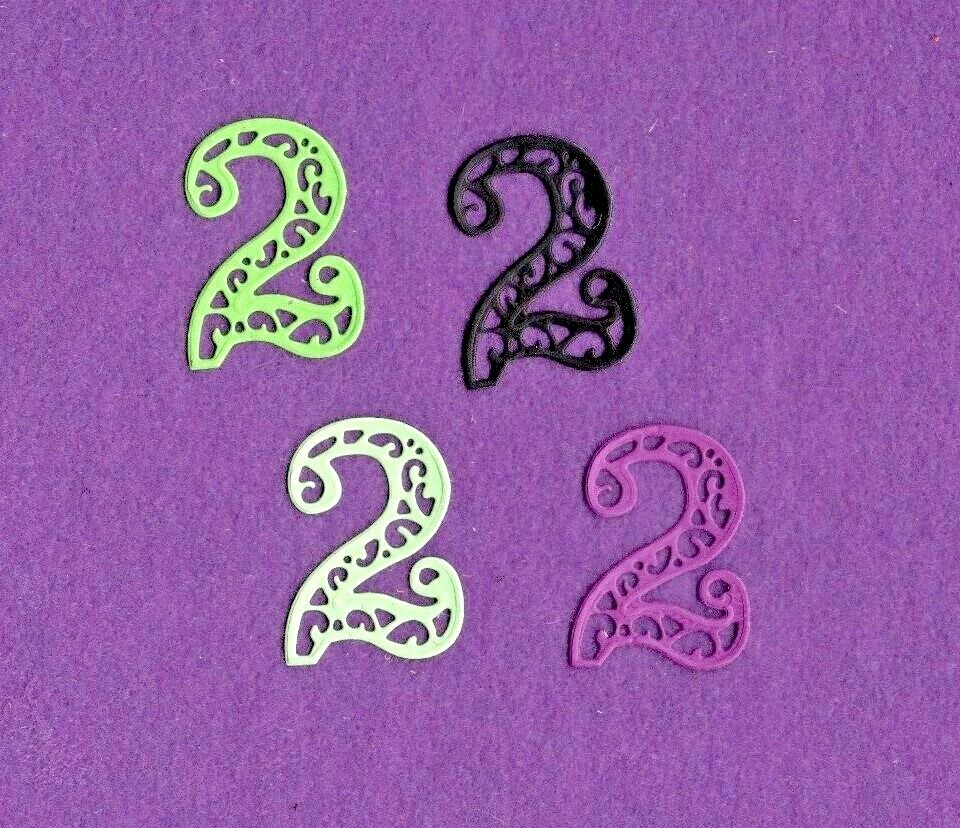 NUMBERS  two (2) die cuts scrapbook cards