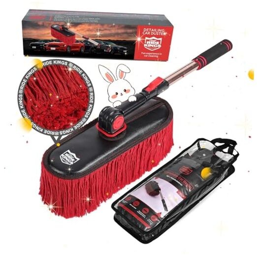 Car Duster Exterior Scratch Free with Extendable Handle,Wax Cuttingredduster2