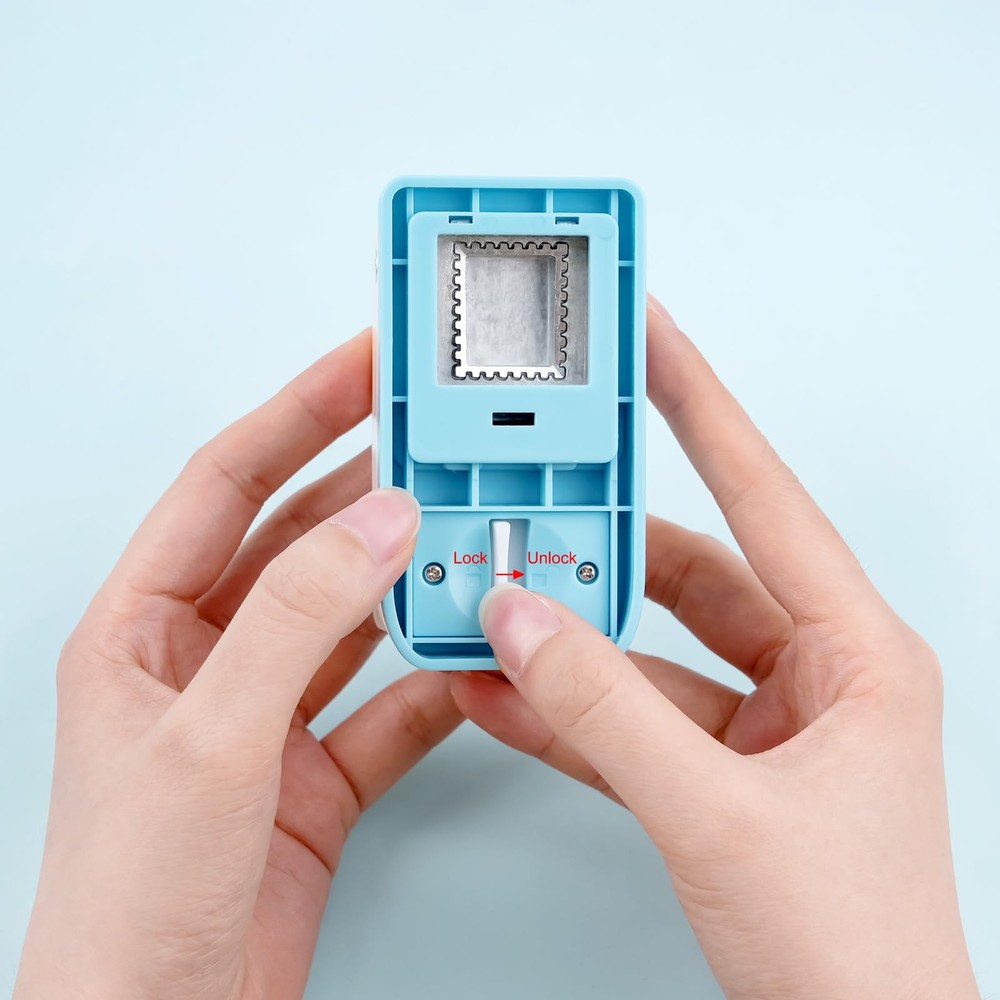 BAOFALI Stamp Puncher Rectangular Postage Stamp Punch 1X0.8inch, Stamp Hole P...