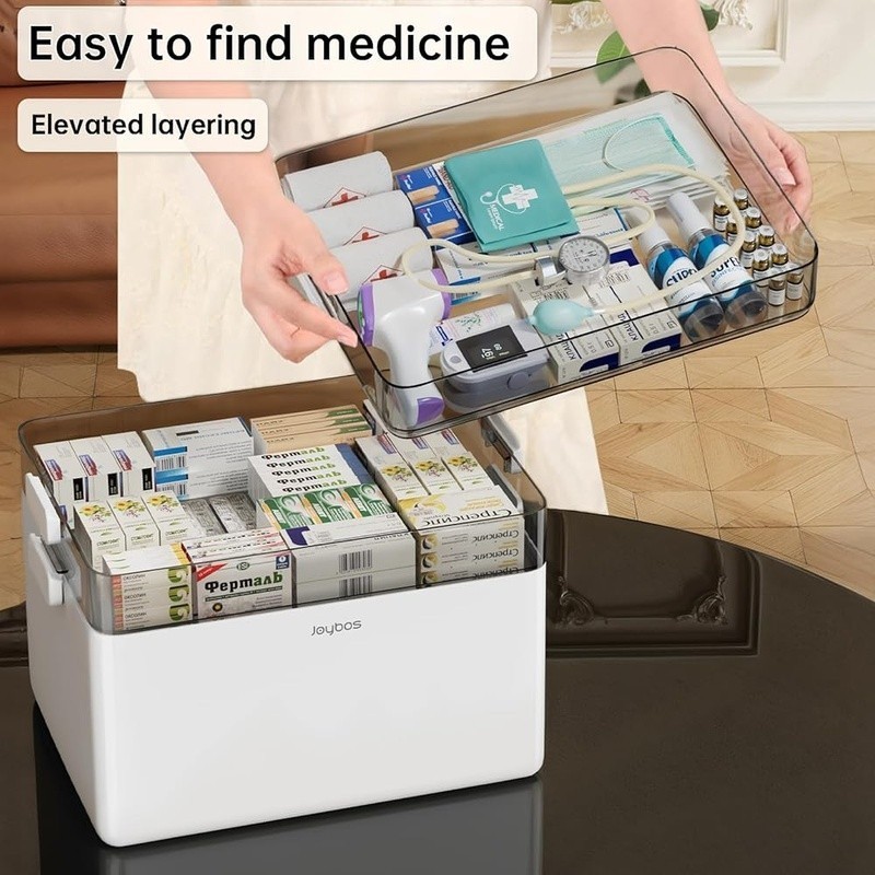 3-Layer Medicine Storage Box Moisture-Proof Organizer First Aid Essentials New