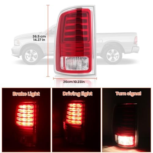 LED Tail Light Assembly Compatible with Dodge Ram 1500 2013 Left Driver Side