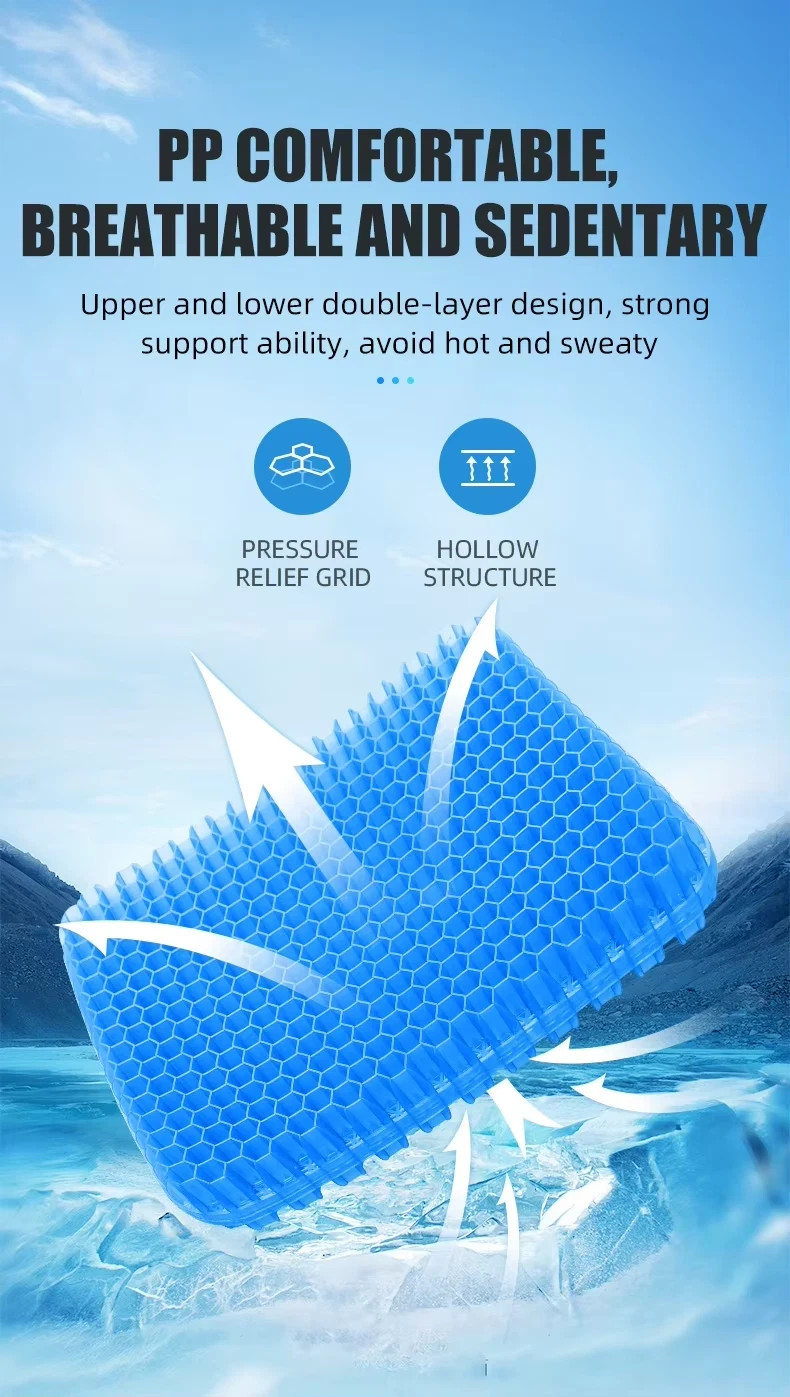 Gel Seat Cushion Double Thick Egg Seat Cushion Non-Slip Cover Breathable Desig