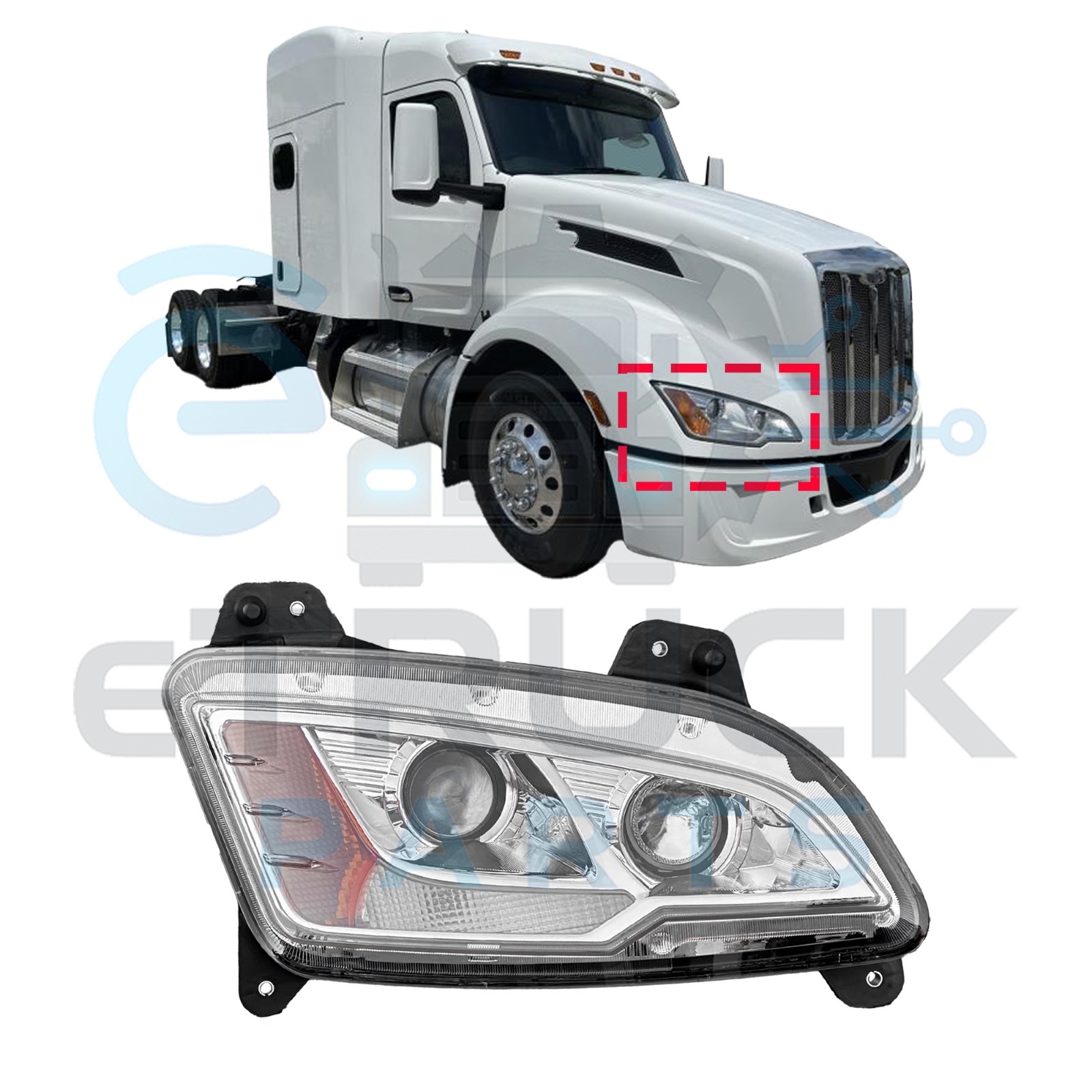 2022–2026 Peterbilt 579 Passenger Side Halogen Headlight | P54-6196-100R