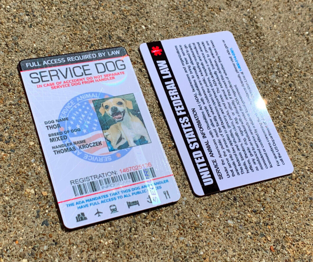 Service Dog ID Card Customized Holographic