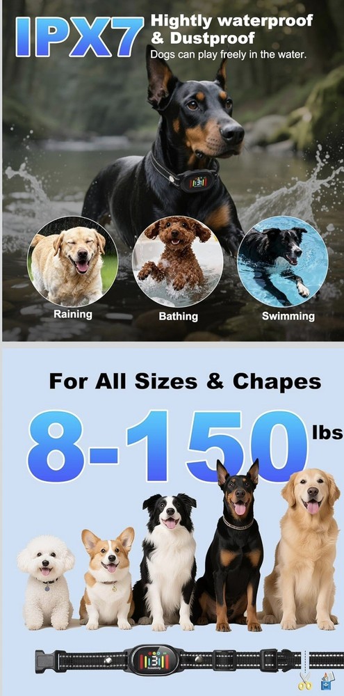 Smart Automatic Anti bark Dog Collar Intelligent Waterproof Barking Terminator