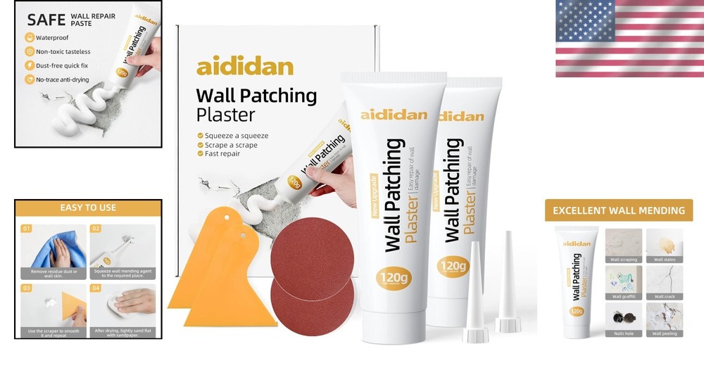 Ultimate 2-Piece Drywall Repair Patch Kit – Strong Adhesion & Quick Application