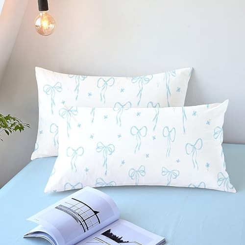 Queen Comforter Set White - Light Blue Bow Comforter Set Queen Size, Quilt