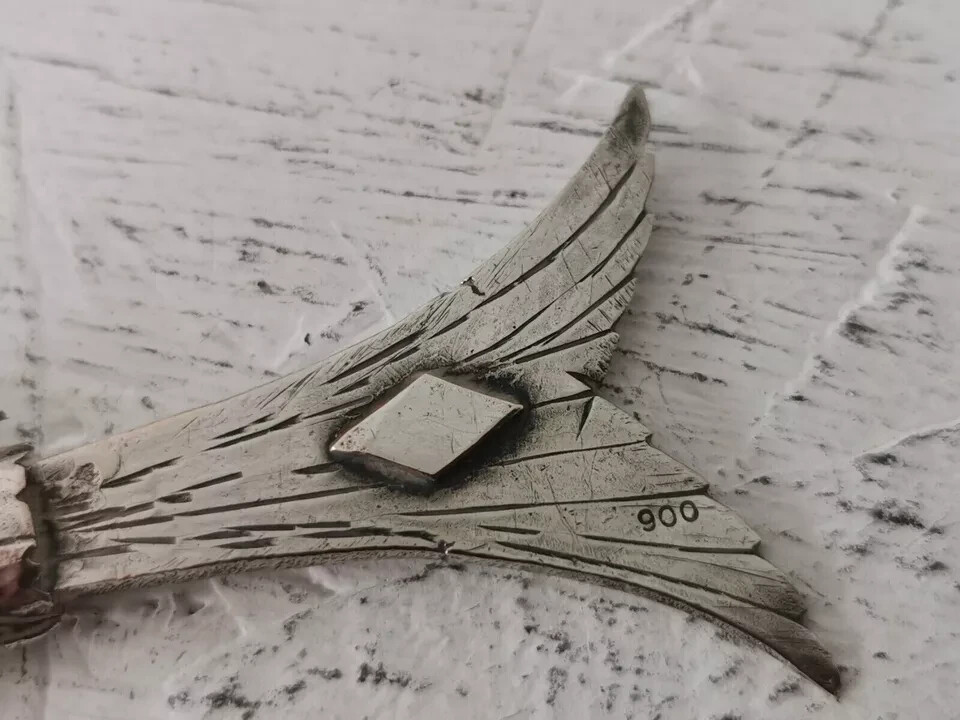 Large Solid Silver Articulated Fish Box - 120g - 19cms.