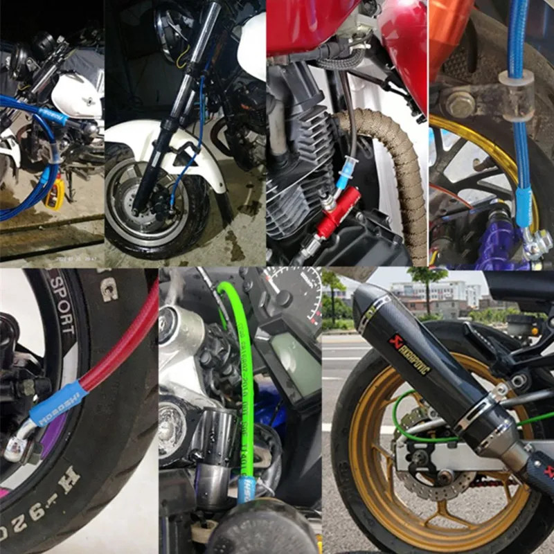 M10 Universal Motorcycle Braided Steel Hydraulic Brake Clutch Oil Hose Line Pipe