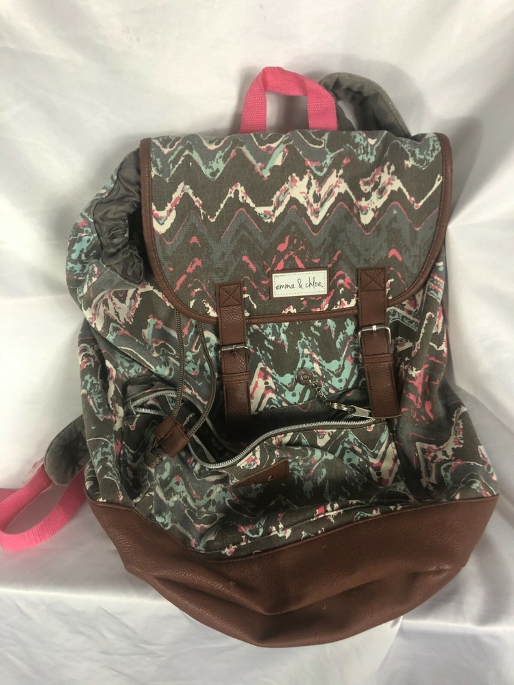 Emma & Chole Backpack gray/pink/blue/white