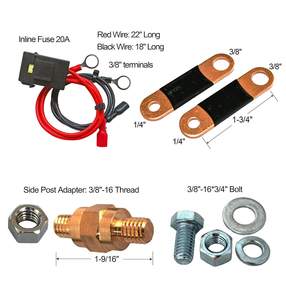 3/8" Side Post Remote Battery Disconnect Switch 12V Battery Kill Switch for Car