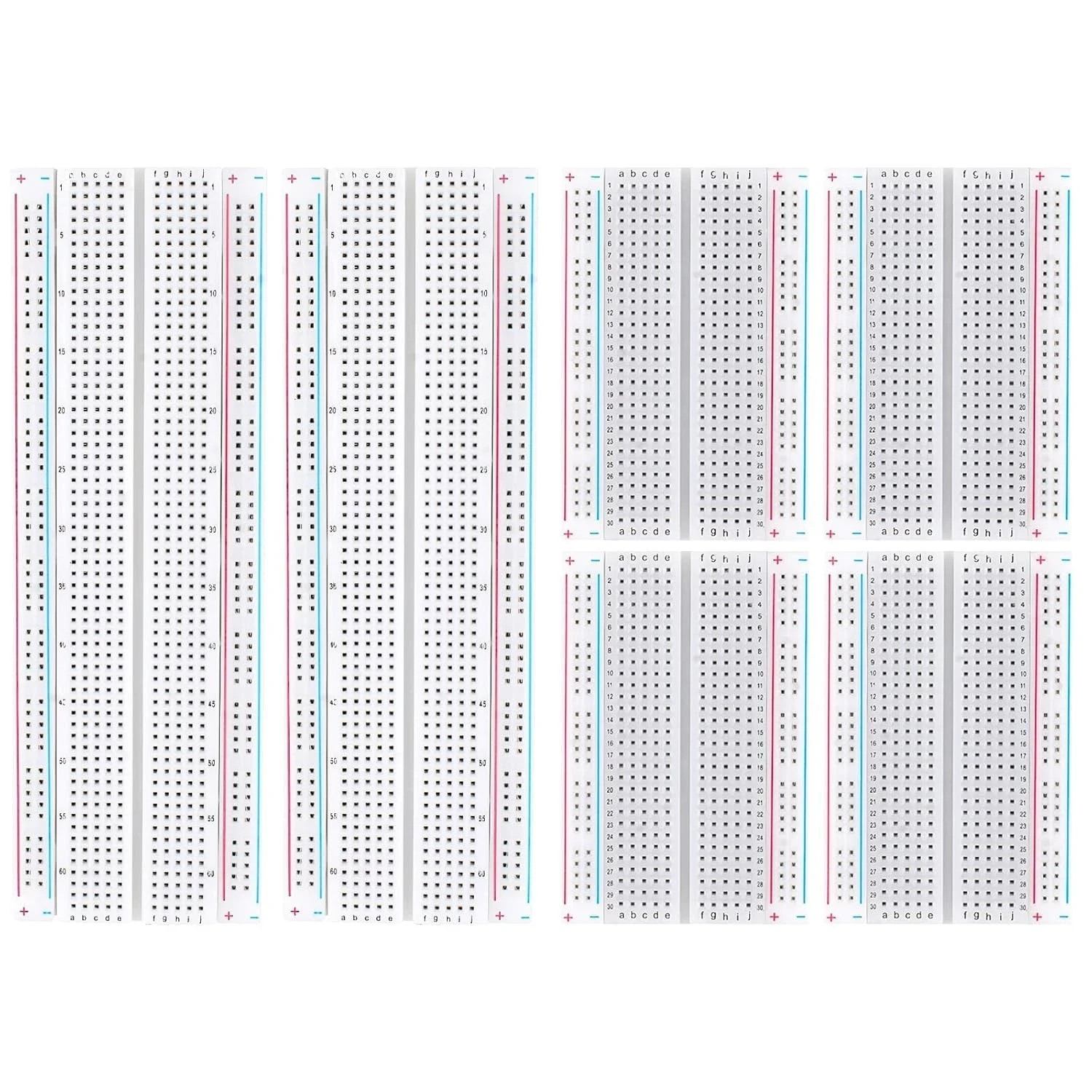 Breadboard, 6PCS Bread Board, Breadboard Kit Includes 2PCS 830 Point + 4PCS 400