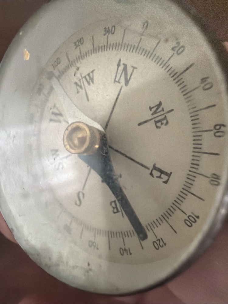 Vintage Brass Pocket Compass Small Navigation Maritime Camping Tool