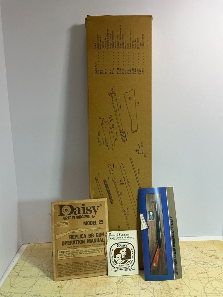EXTREMELY RARE DAISY - MODEL 25 -  BB GUN box & papers