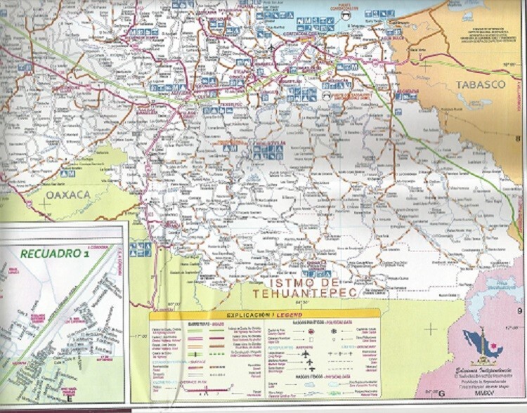 VeraCruz, Mexico State Map by Ediciones Independencia